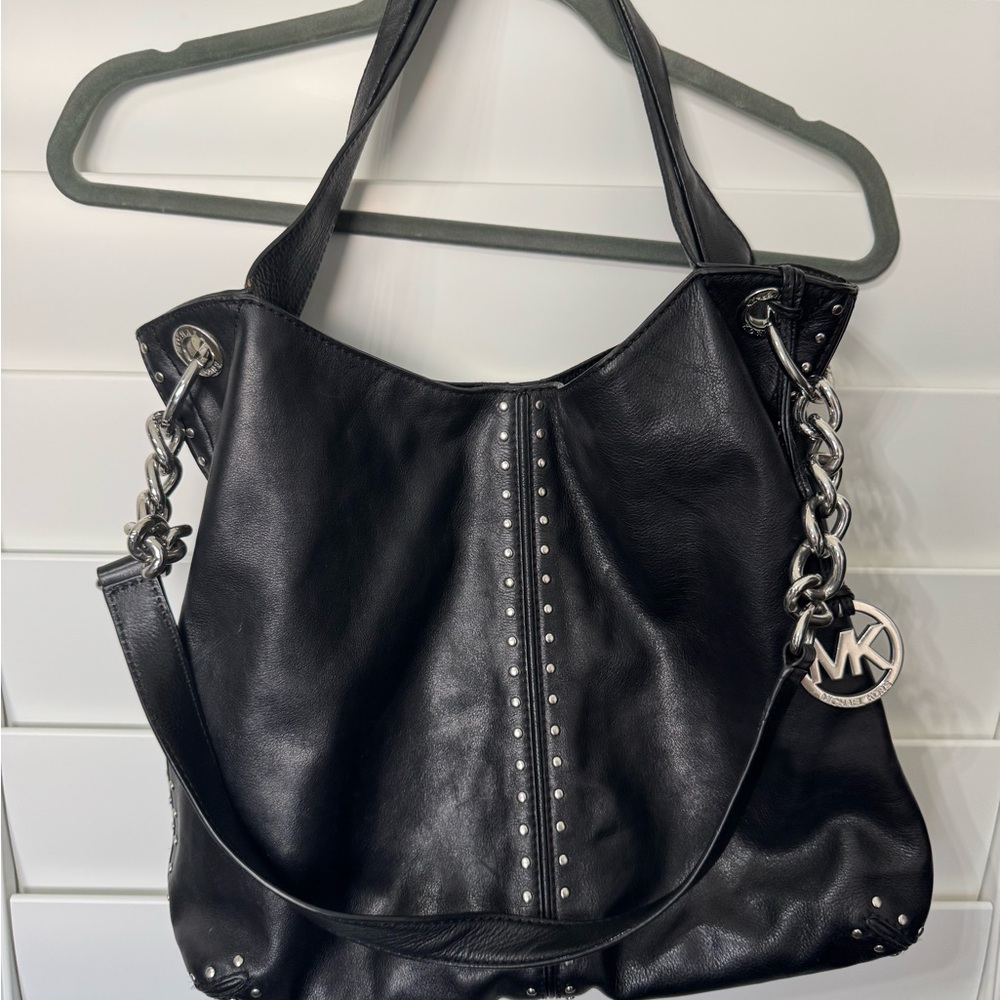 Michael Kors Black Leather Tote Bag